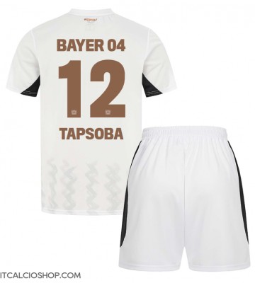 Bayer Leverkusen Edmond Tapsoba #12 Seconda Maglia Bambino 2024-25 Manica Corta (+ Pantaloni corti)
